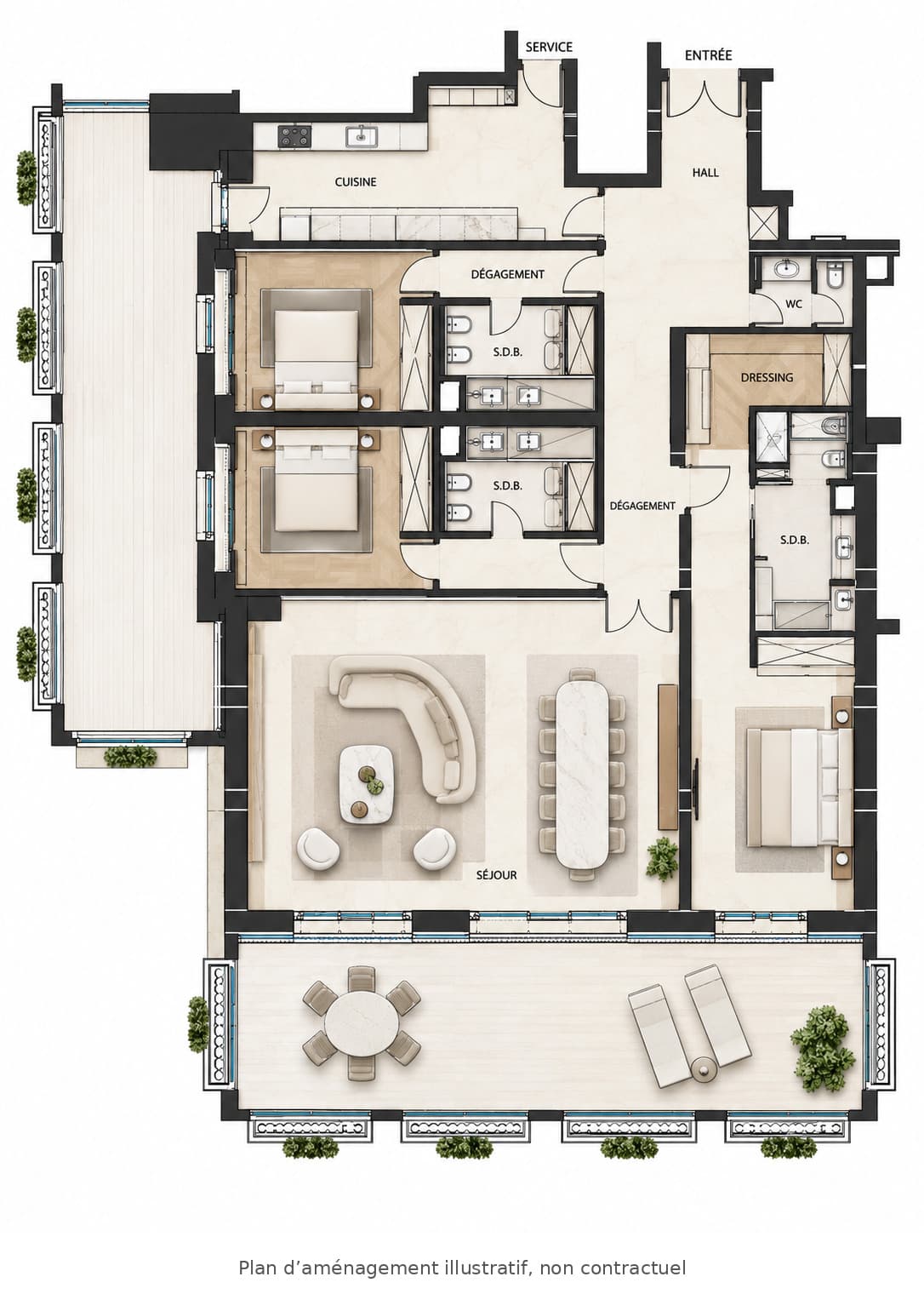 Off Market · Les Terrasses Du Port | Elegant Apartment With Sea Views, floor plan 1