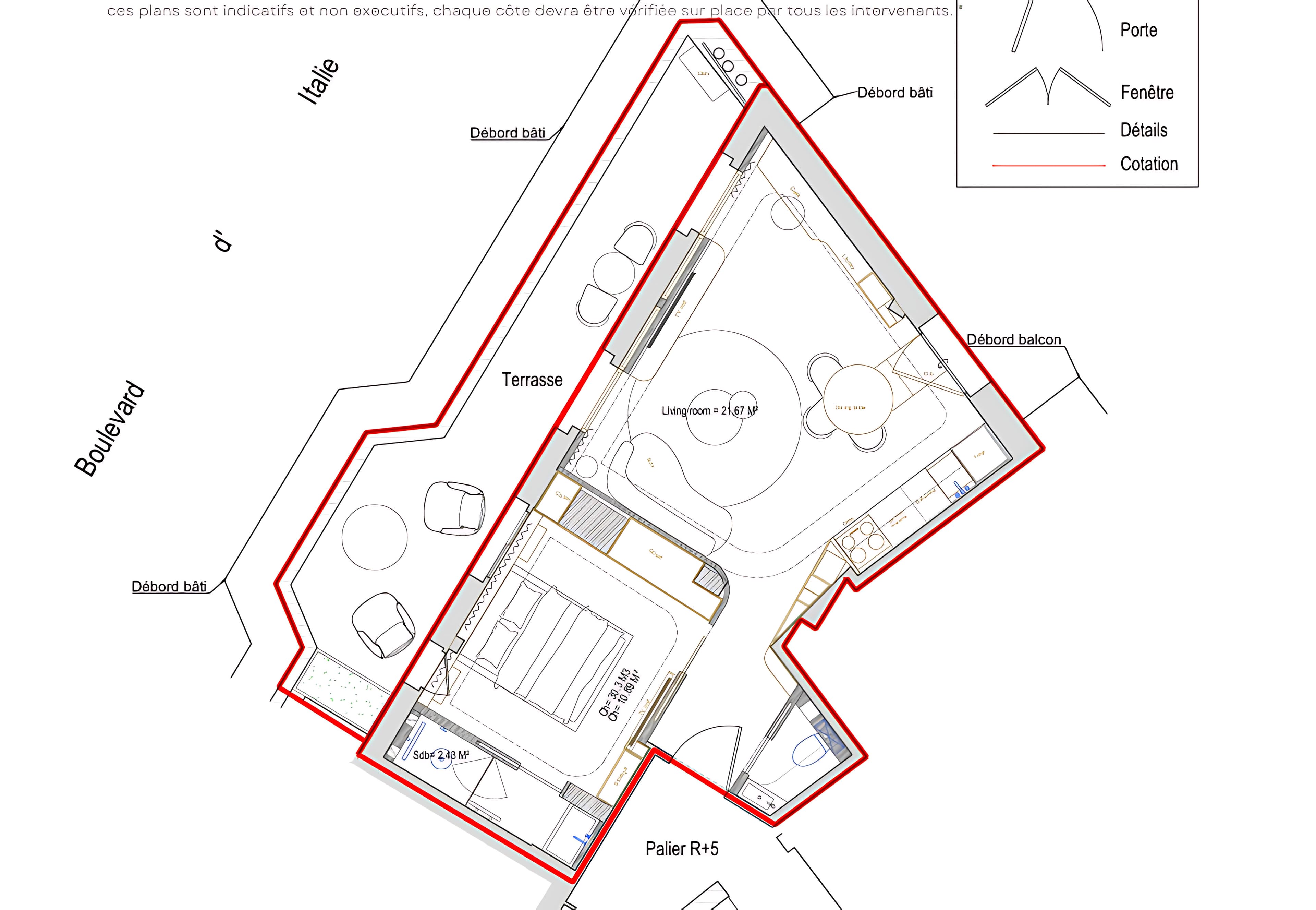 Apartment La Radieuse, floor plan 1