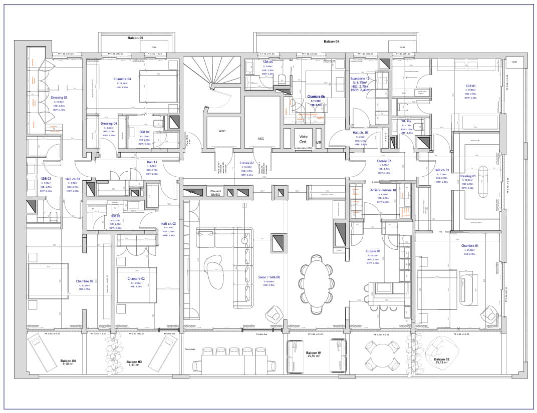 Montaigne · Penthouse, floor plan 1